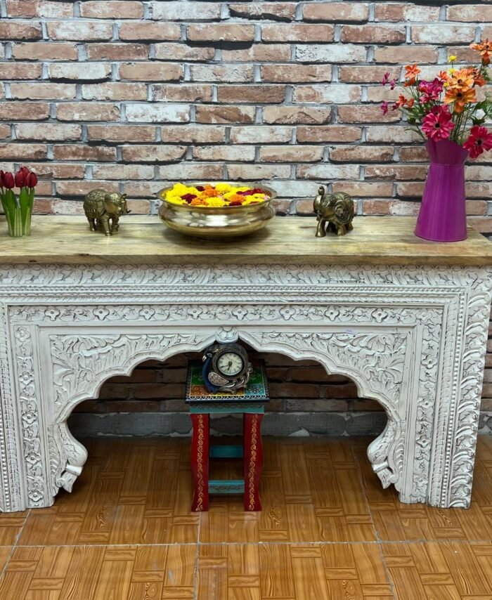 Mango Wood Carved Console