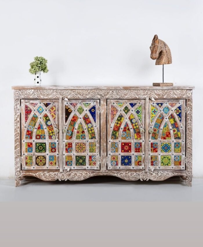 Wooden Sideboard with Tile Fitting