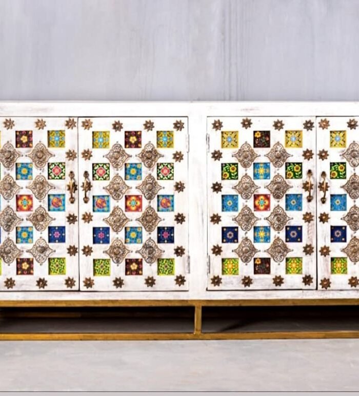 Wooden Sideboard with Tile Fittings