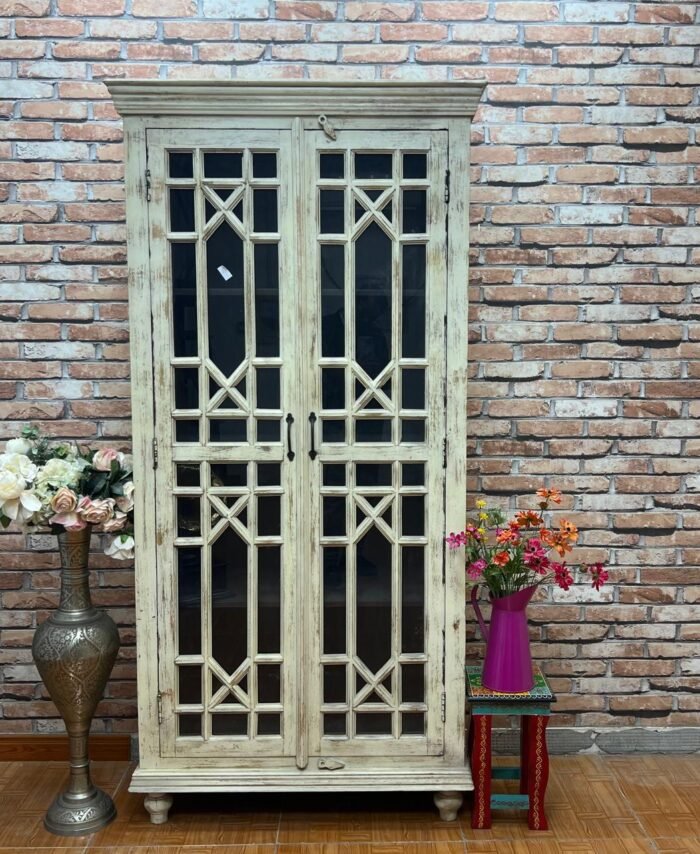 Mango Wood Bookshelf with 2 Doors