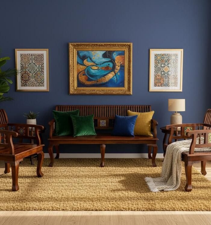 Royal Heritage Solid Wood Sofa Set 3+1+1