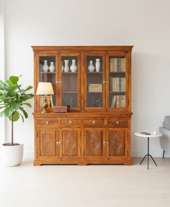 Classic Solid Wood Display Cabinet / Crockery Unit