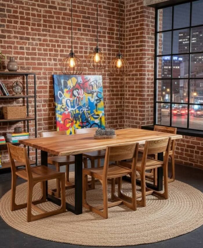 🌟 Solid Wood Dining Table Set – Premium Quality | 6 Seater