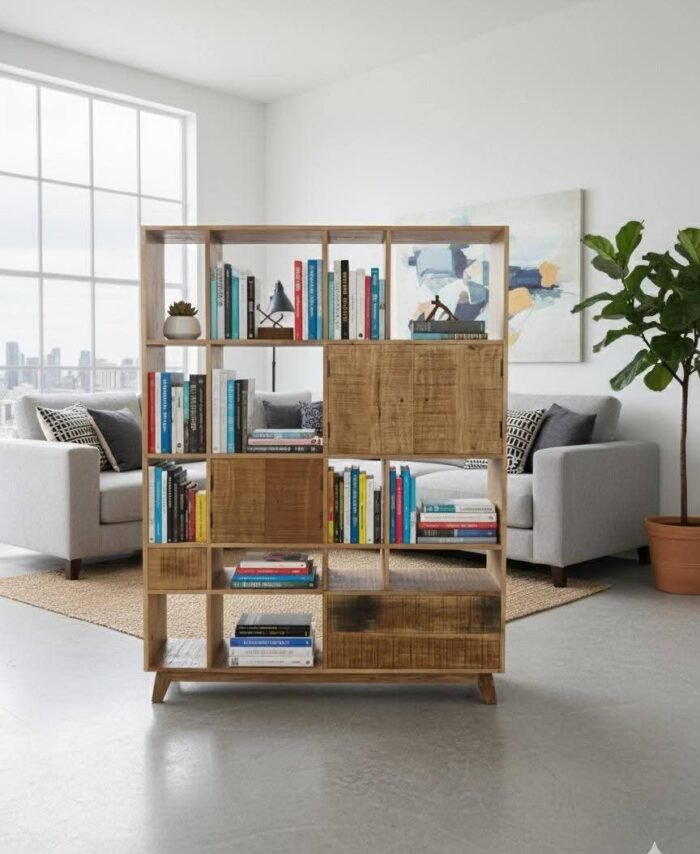 Handmade Solid Wood Bookshelf / Room Divider