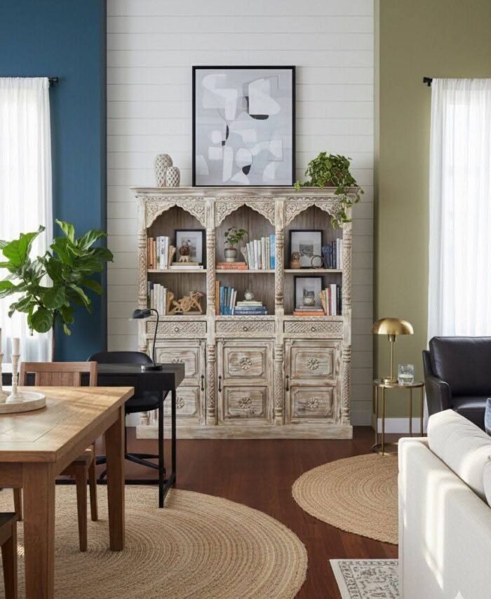 Handcrafted Solid Wood Bookshelf / Display Cabinet