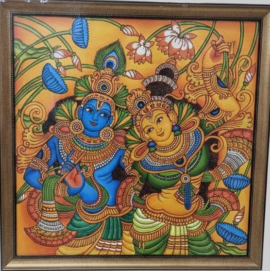 Radha–Krishna Kerala Mural Painting