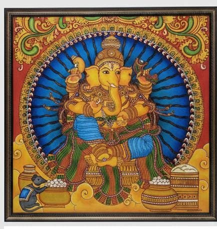 . Lord Ganesha: Traditional Kerala Mural