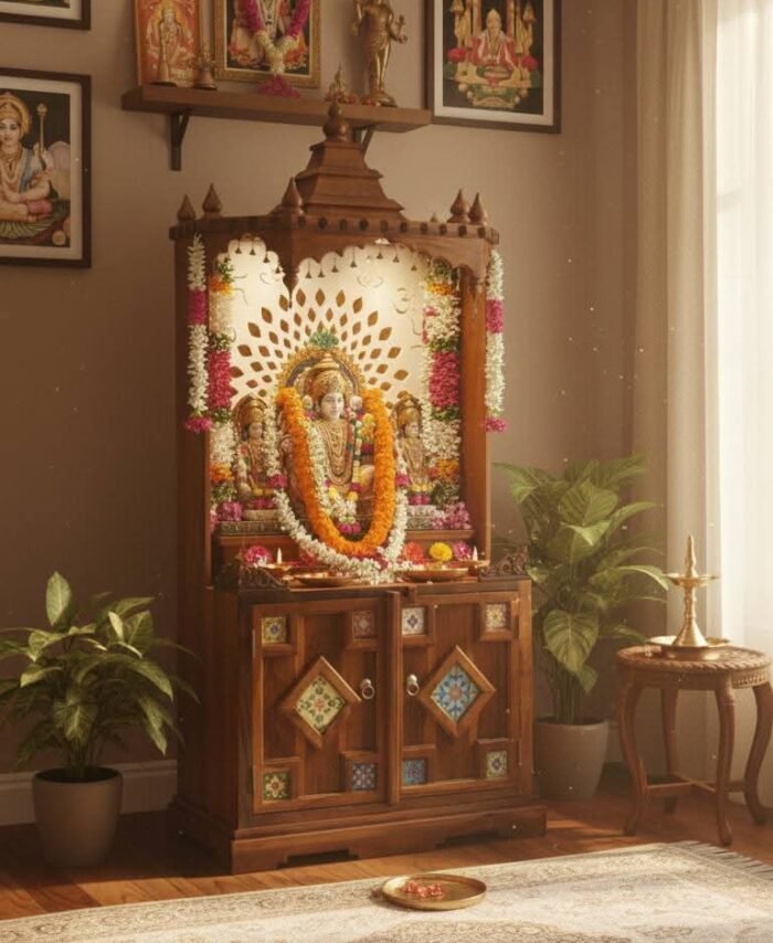 Premium Solid Wood Temple / Mandir for Home – Handcrafted Design