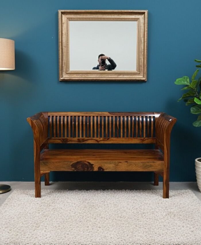 Royal Sheesham Wood 2-Seater Sofa Bench