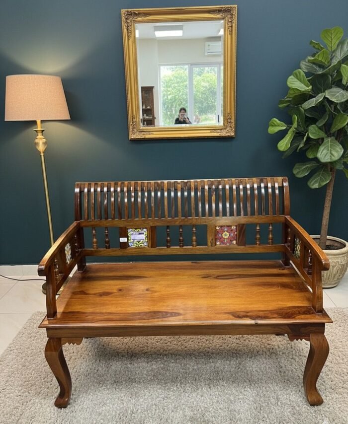 Royal Sheesham Wood 2-Seater Sofa Bench