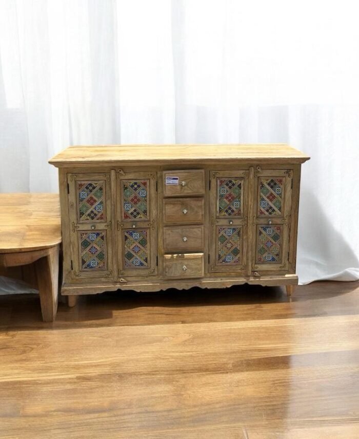 Mango Wood Sideboard with Tile Fittings