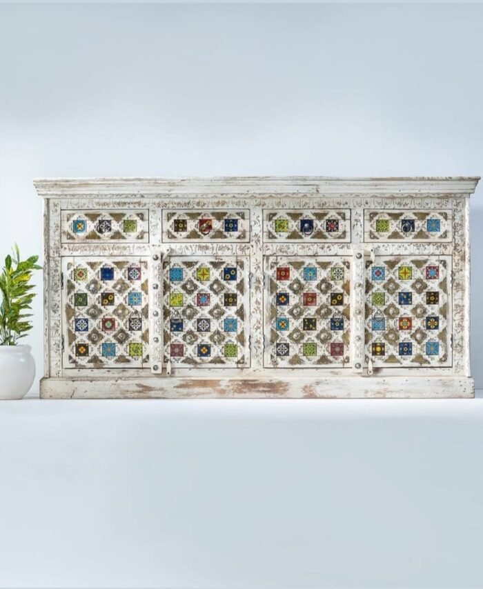 Wooden Sideboard with Tile Fittings